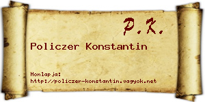Policzer Konstantin névjegykártya